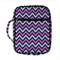 Navy Pink And White Chevron Print Front Pocket Bible Bag
