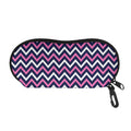 Navy Pink And White Chevron Print Glasses Case