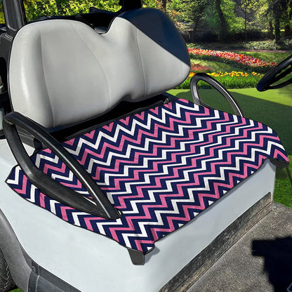 Navy Pink And White Chevron Print Golf Cart Seat Cover