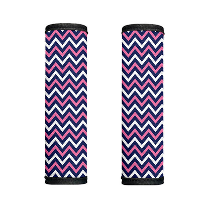 Navy Pink And White Chevron Print Handle Covers