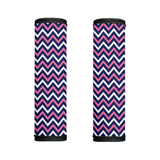 Navy Pink And White Chevron Print Handle Covers