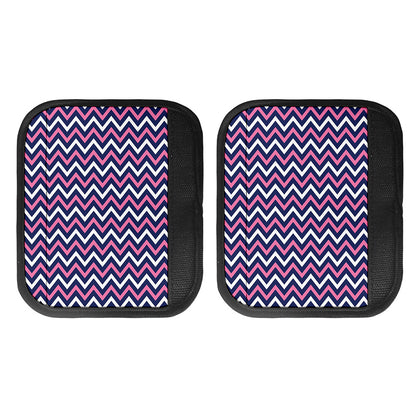Navy Pink And White Chevron Print Handle Covers