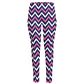 Navy Pink And White Chevron Print High-Waisted Pocket Leggings