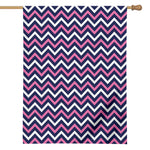 Navy Pink And White Chevron Print House Flag