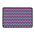 Navy Pink And White Chevron Print Kitchen Mat