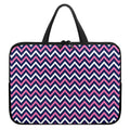 Navy Pink And White Chevron Print Laptop Sleeve With Handle