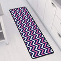 Navy Pink And White Chevron Print Long Kitchen Mat