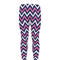 Navy Pink And White Chevron Print Men's Leggings