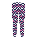 Navy Pink And White Chevron Print Men's leggings