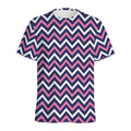 Navy Pink And White Chevron Print Men's Athletic T-Shirt