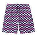 Navy Pink And White Chevron Print Men's Swim Trunks