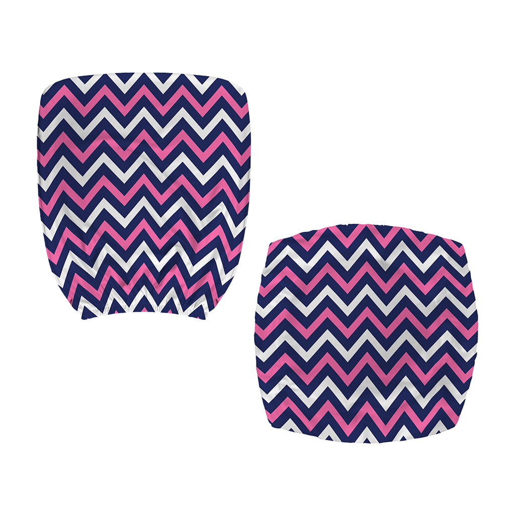 Navy Pink And White Chevron Print Office Chair Cover