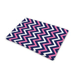 Navy Pink And White Chevron Print Pet Cooling Mat Cover