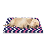 Navy Pink And White Chevron Print Pet Cooling Mat Cover