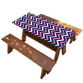Navy Pink And White Chevron Print Picnic Table Cover