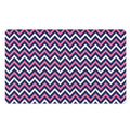 Navy Pink And White Chevron Print Polyester Doormat