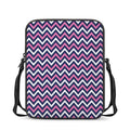 Navy Pink And White Chevron Print Rectangular Crossbody Bag