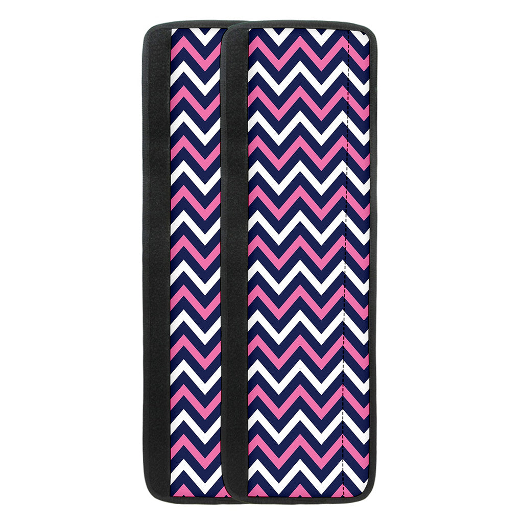 Navy Pink And White Chevron Print Refrigerator Handle Covers
