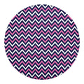 Navy Pink And White Chevron Print Round Blanket