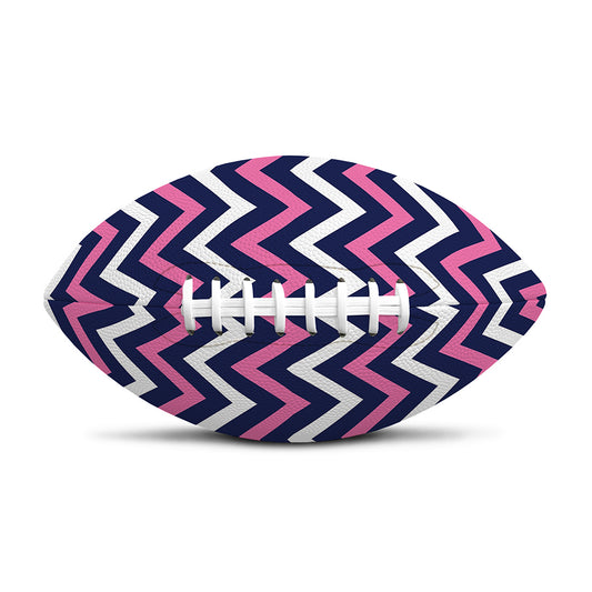 Navy Pink And White Chevron Print Rugby Ball