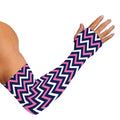 Navy Pink And White Chevron Print Sun Protection Arm Sleeves
