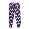 Navy Pink And White Chevron Print Sweatpants