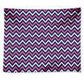 Navy Pink And White Chevron Print Tapestry