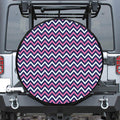 Navy Pink And White Chevron Print Tire Cover