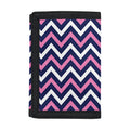 Navy Pink And White Chevron Print Trifold Wallet