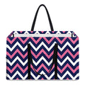 Navy Pink And White Chevron Print Utility Tote Bag