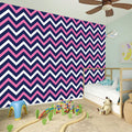 Navy Pink And White Chevron Print Wall Sticker