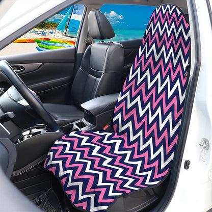Navy Pink And White Chevron Print Waterproof Car Seat Cover