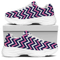 Navy Pink And White Chevron Print White Chunky Shoes
