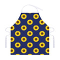 Navy Sunflower Pattern Print Adjustable Apron
