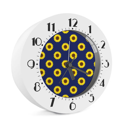 Navy Sunflower Pattern Print Alarm Clock