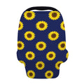 Navy Sunflower Pattern Print Baby Seat Cover