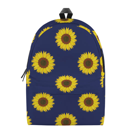 Navy Sunflower Pattern Print Backpack