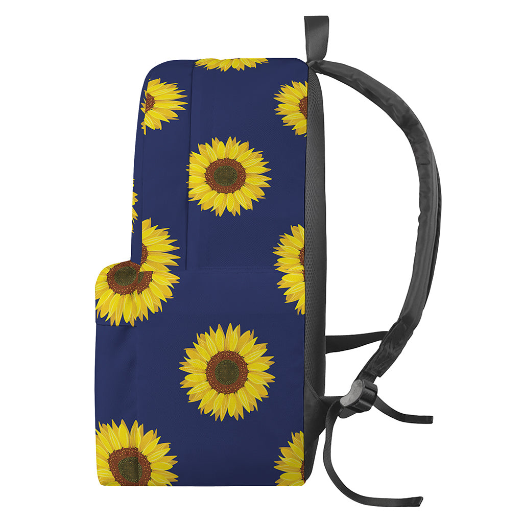 Navy Sunflower Pattern Print Backpack