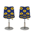 Navy Sunflower Pattern Print Bar Stool Covers