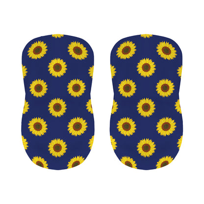 Navy Sunflower Pattern Print Bar Stool Covers