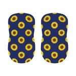 Navy Sunflower Pattern Print Bar Stool Covers