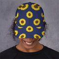 Navy Sunflower Pattern Print Baseball Cap