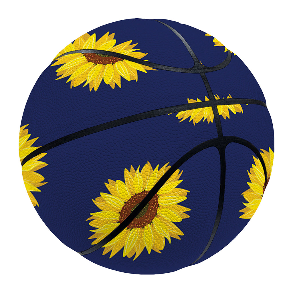 Navy Sunflower Pattern Print Basketball