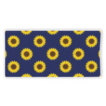 Navy Sunflower Pattern Print Beach Towel