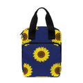 Navy Sunflower Pattern Print Bible Tote Bag