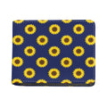 Navy Sunflower Pattern Print Bifold Wallet