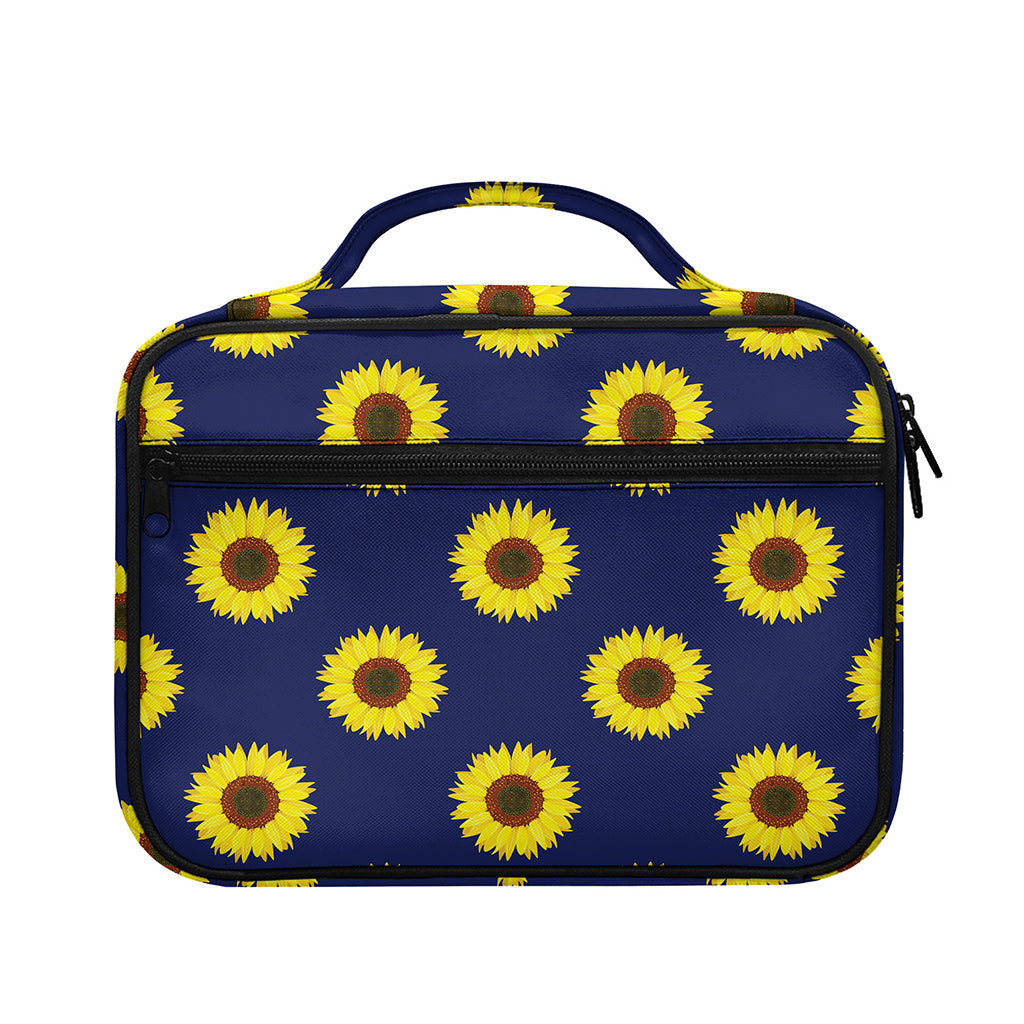 Navy Sunflower Pattern Print Briefcase Bible Bag