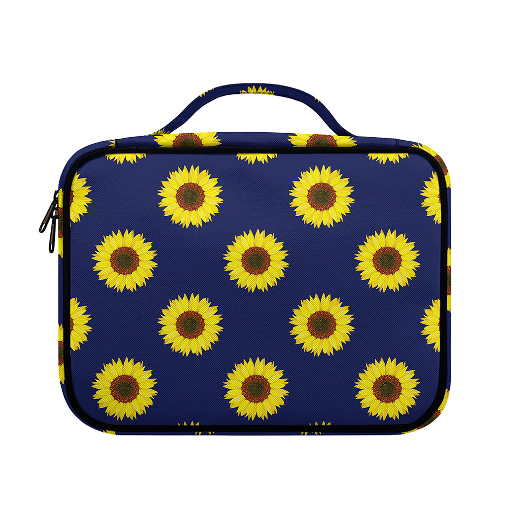 Navy Sunflower Pattern Print Briefcase Bible Bag