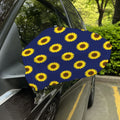Navy Sunflower Pattern Print Car Side Mirror Covers