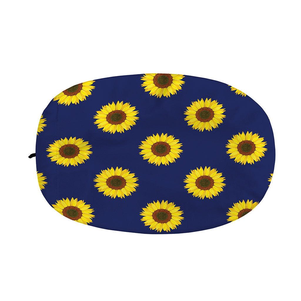 Navy Sunflower Pattern Print Car Side Mirror Covers